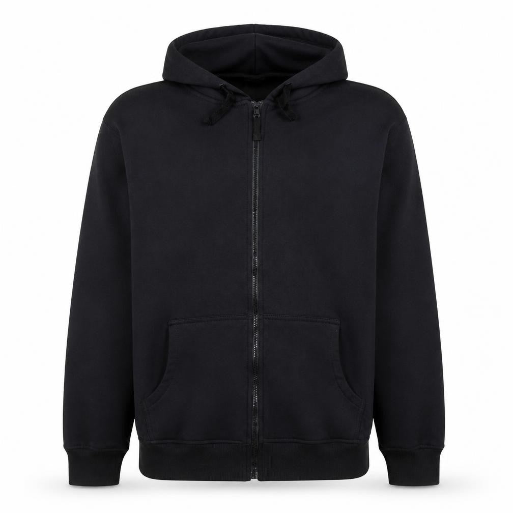 Mens UK Size 2XL Blue Fin Black Full Zip Hoodie