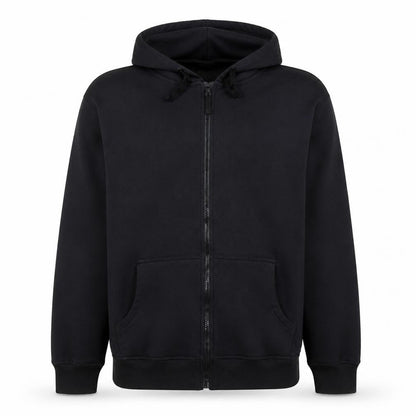 Mens UK Size 2XL Blue Fin Black Full Zip Hoodie