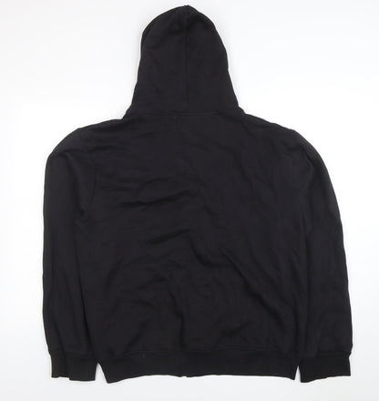 Mens UK Size 2XL Blue Fin Black Full Zip Hoodie