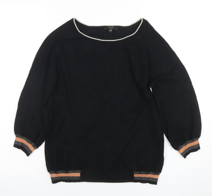 Womens UK Size 8 1.2.3 Paris Black Basic Blouse
