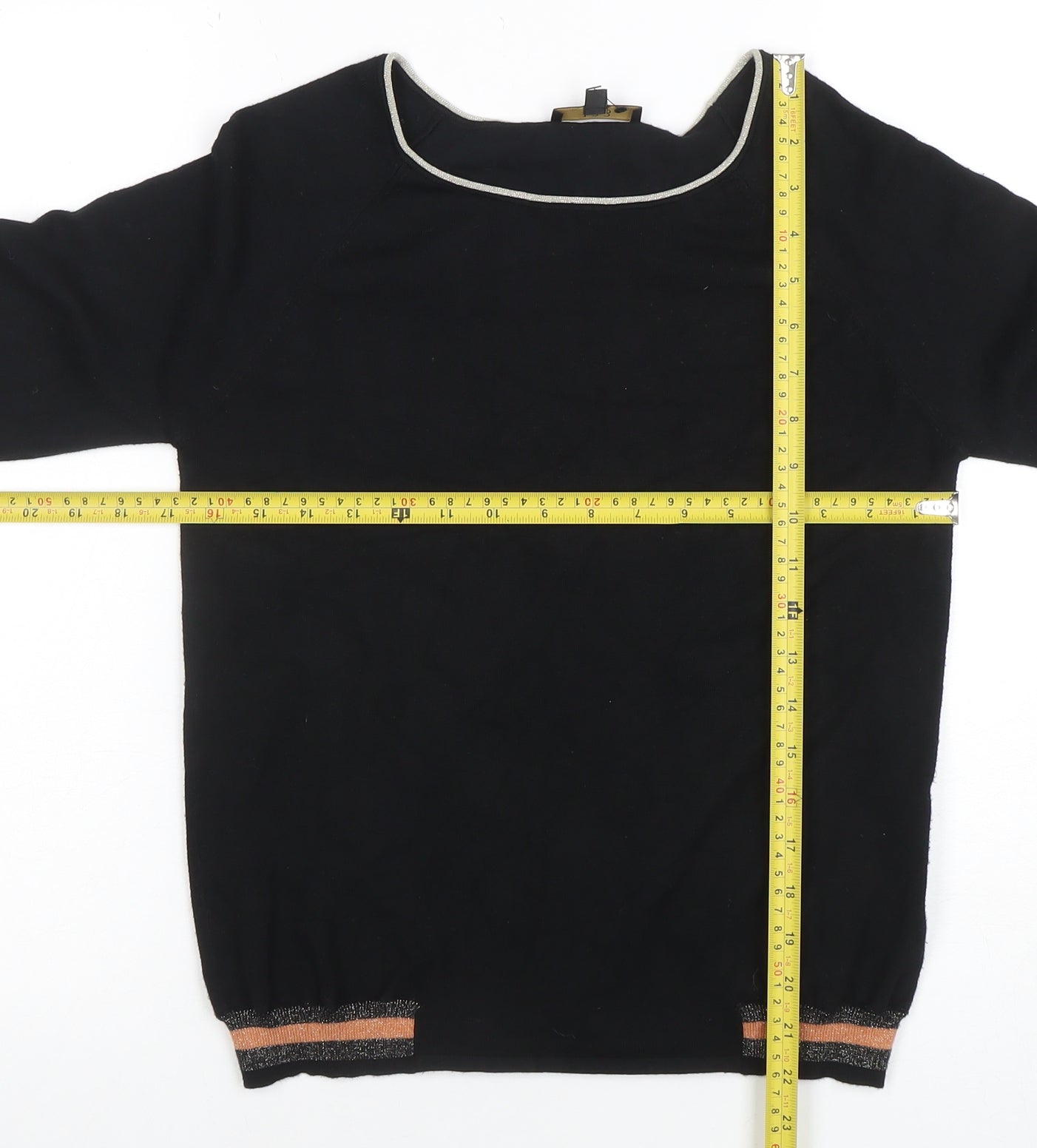 Womens UK Size 8 1.2.3 Paris Black Basic Blouse