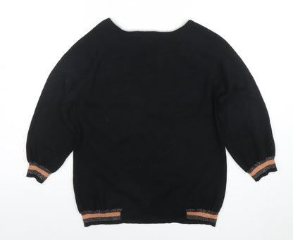 Womens UK Size 8 1.2.3 Paris Black Basic Blouse
