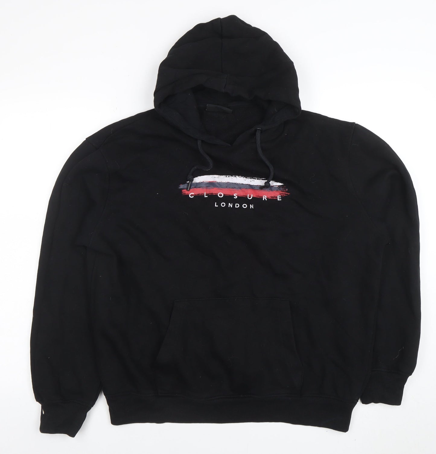 Mens UK Size L Closure London Black Pullover Hoodie