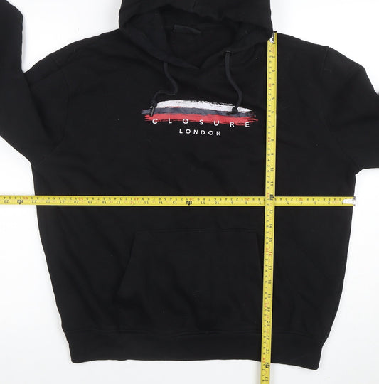 Mens UK Size L Closure London Black Pullover Hoodie