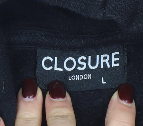Mens UK Size L Closure London Black Pullover Hoodie