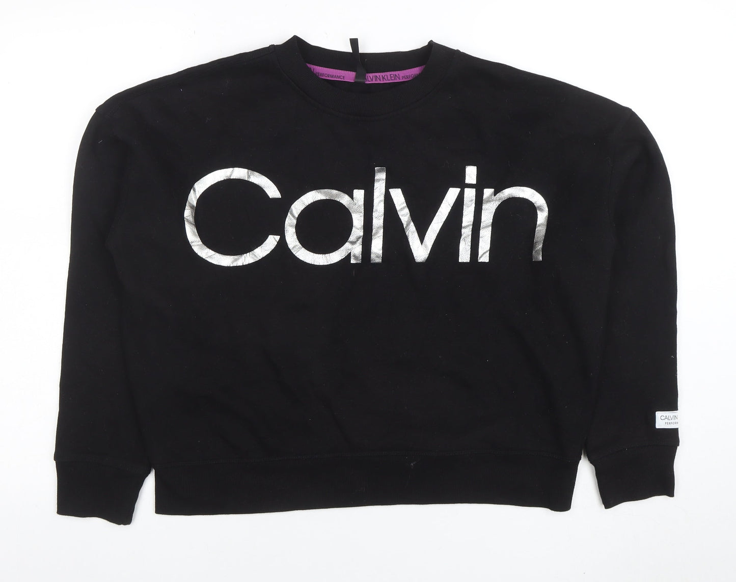 Womens UK Size M Calvin Klein Black Pullover Sweatshirt