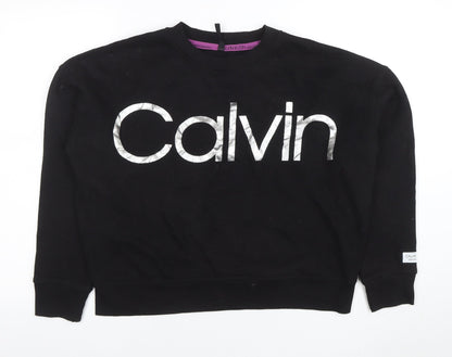 Womens UK Size M Calvin Klein Black Pullover Sweatshirt