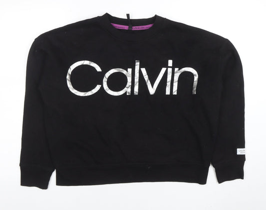 Womens UK Size M Calvin Klein Black Pullover Sweatshirt