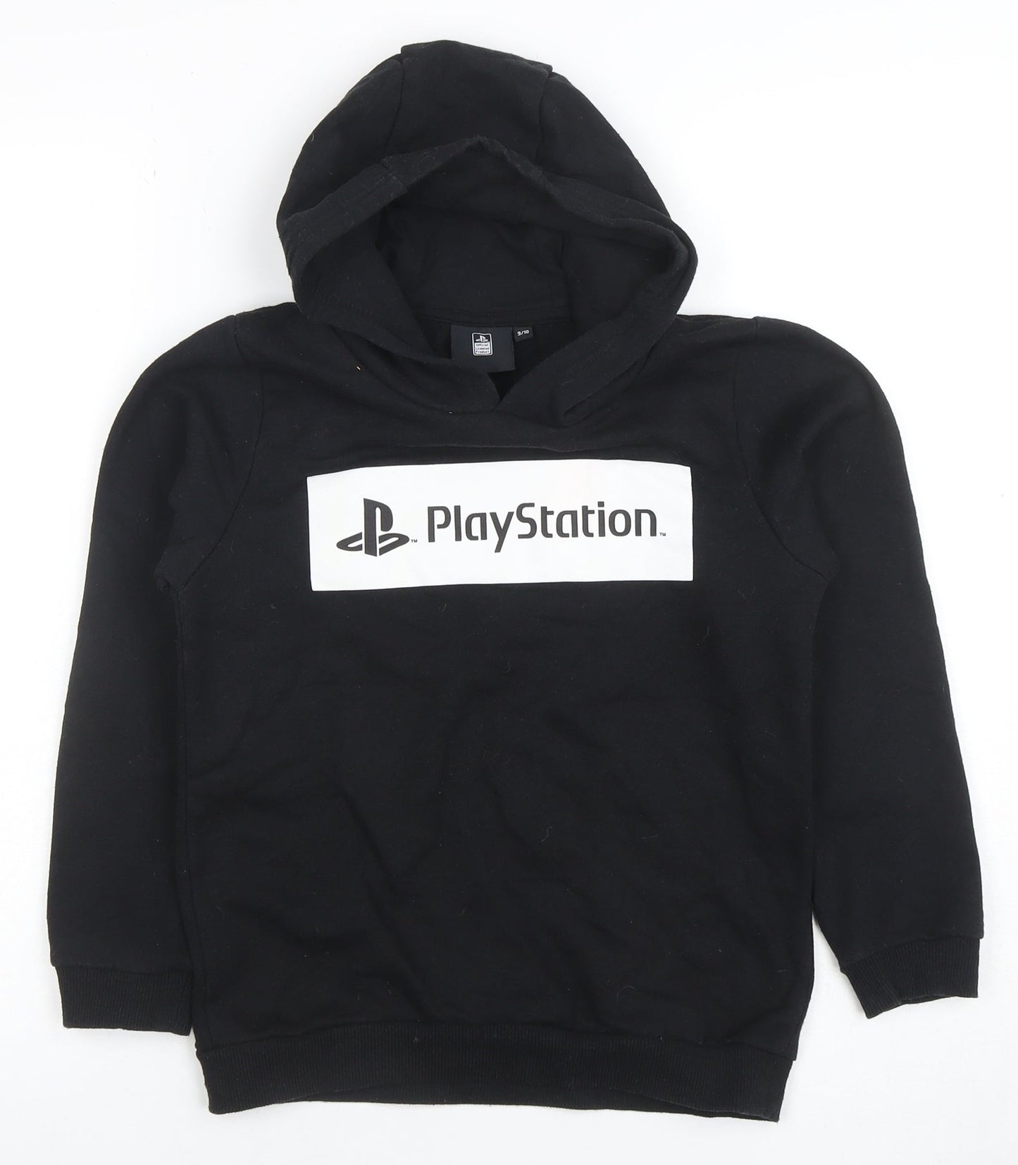 PlayStation Girls Black Pullover Hoodie 9-10 Years Graphic Fleece Sweatshirt