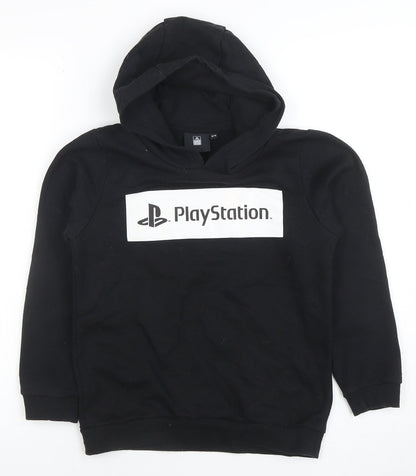 PlayStation Girls Black Pullover Hoodie 9-10 Years Graphic Fleece Sweatshirt