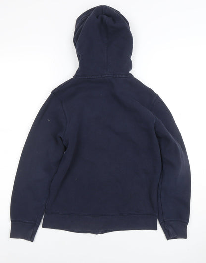 GAP Girls Blue Full Zip Fleece Hoodie 10-11 Years Embroidered Logo