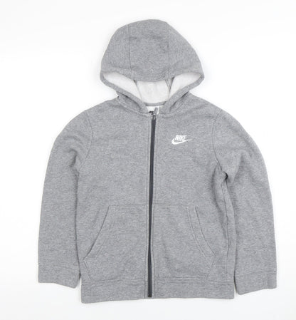 Boys UK Size 8-9 Years Nike Grey Full Zip Hoodie