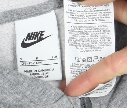 Boys UK Size 8-9 Years Nike Grey Full Zip Hoodie