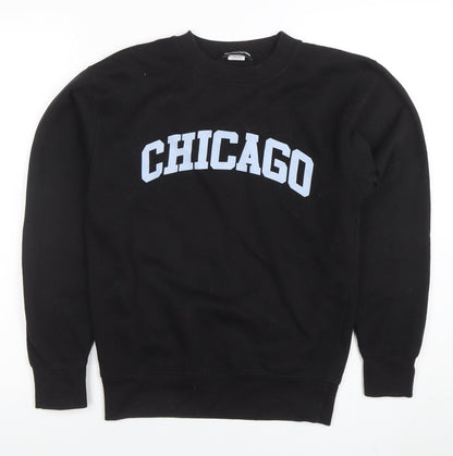 Womens UK Size XS PRETTYLITTLETHING Black Pullover Sweatshirt