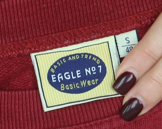 Mens UK Size S Eagle No1 Basicwear Red Pullover Sweatshirt