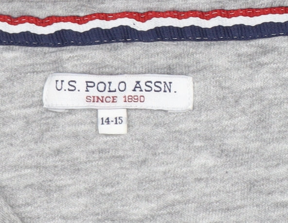 Boys UK Size 14-15 Years U.S. Polo Assn. Grey Pullover Hoodie