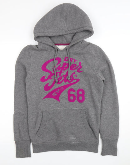 Womens UK Size M Superdry Grey Pullover Hoodie