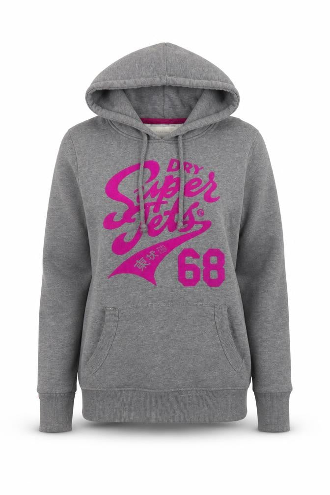 Womens UK Size M Superdry Grey Pullover Hoodie