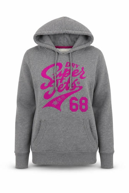 Womens UK Size M Superdry Grey Pullover Hoodie