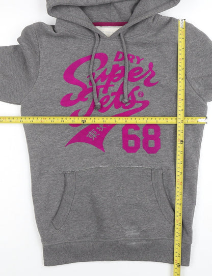 Womens UK Size M Superdry Grey Pullover Hoodie
