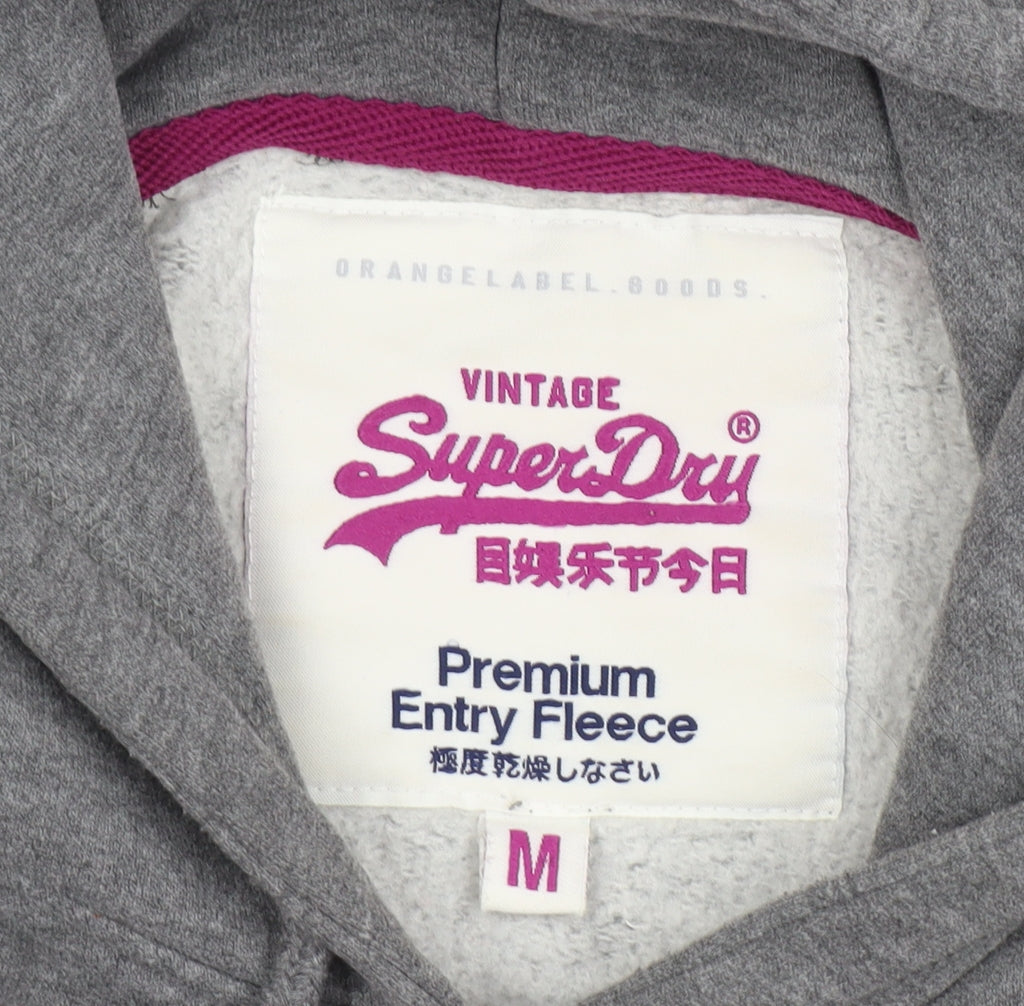 Womens UK Size M Superdry Grey Pullover Hoodie