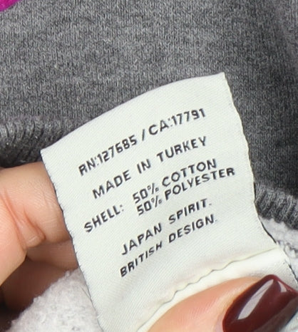Womens UK Size M Superdry Grey Pullover Hoodie