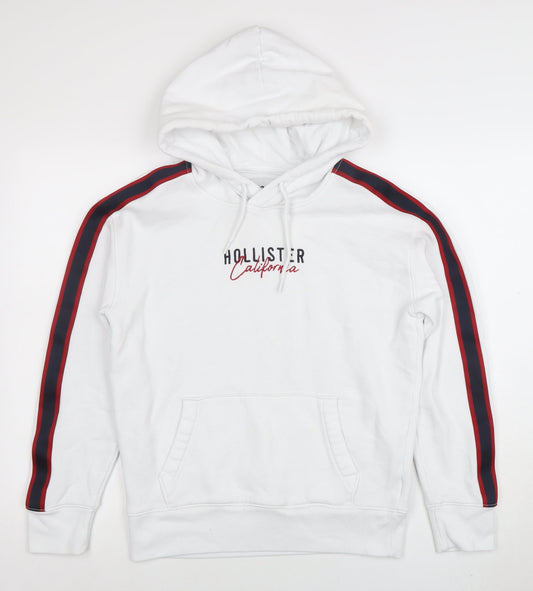 Mens UK Size XS Hollister White Pullover Hoodie
