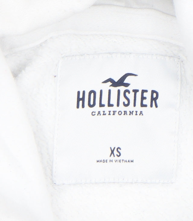 Mens UK Size XS Hollister White Pullover Hoodie