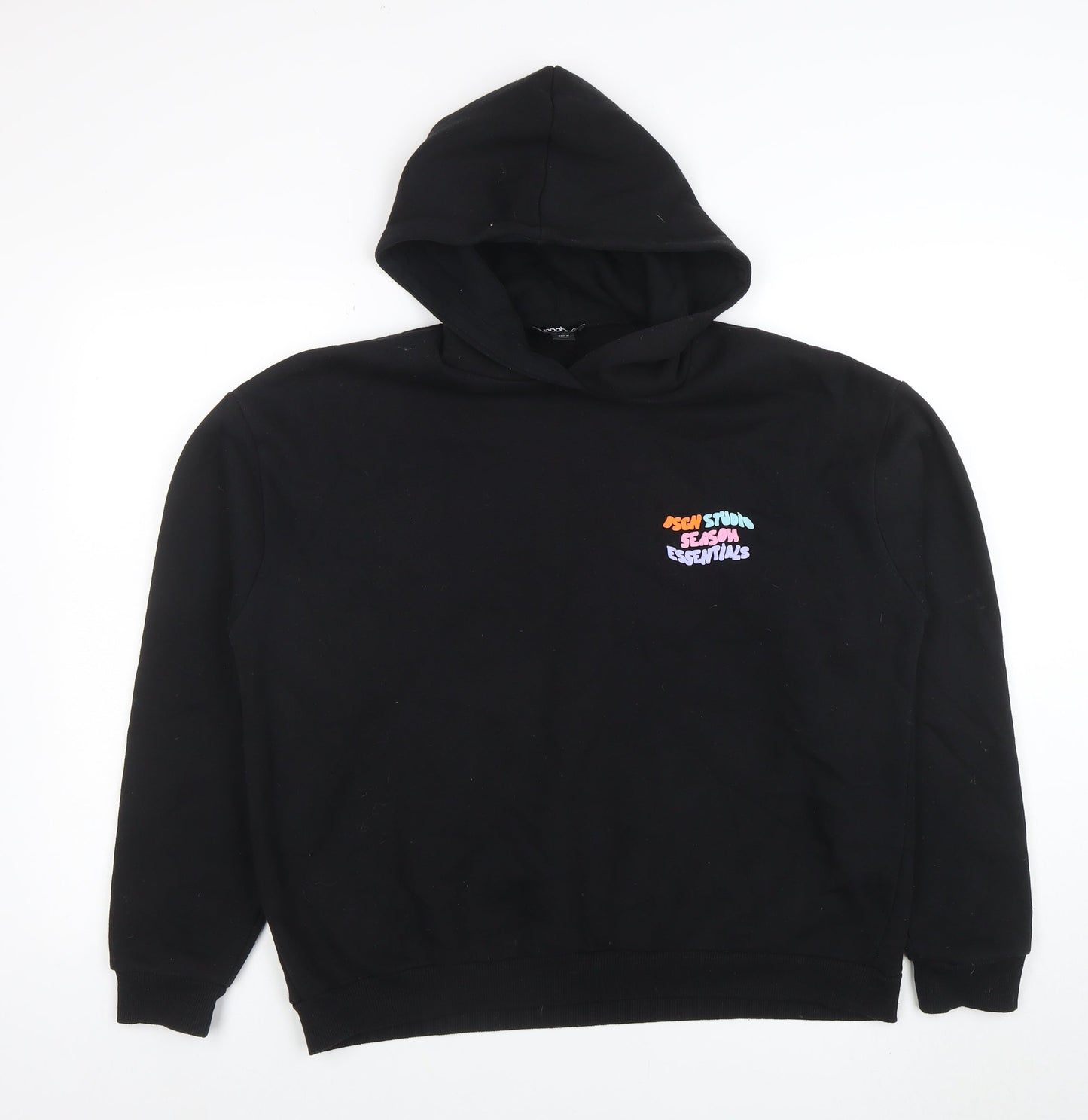 Mens UK Size M Boohoo Black Pullover Hoodie