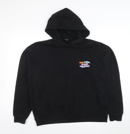 Mens UK Size M Boohoo Black Pullover Hoodie