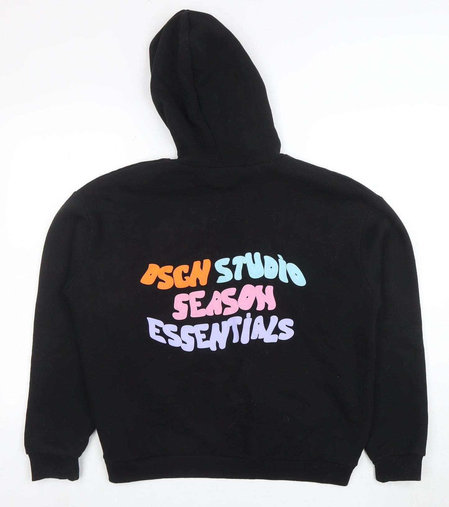 Mens UK Size M Boohoo Black Pullover Hoodie