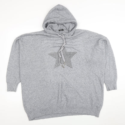 Womens UK Size L Roman Grey Pullover Hoodie