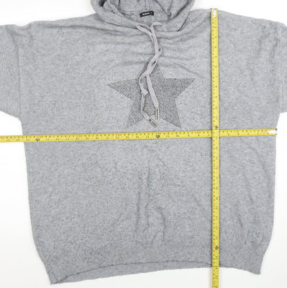 Womens UK Size L Roman Grey Pullover Hoodie