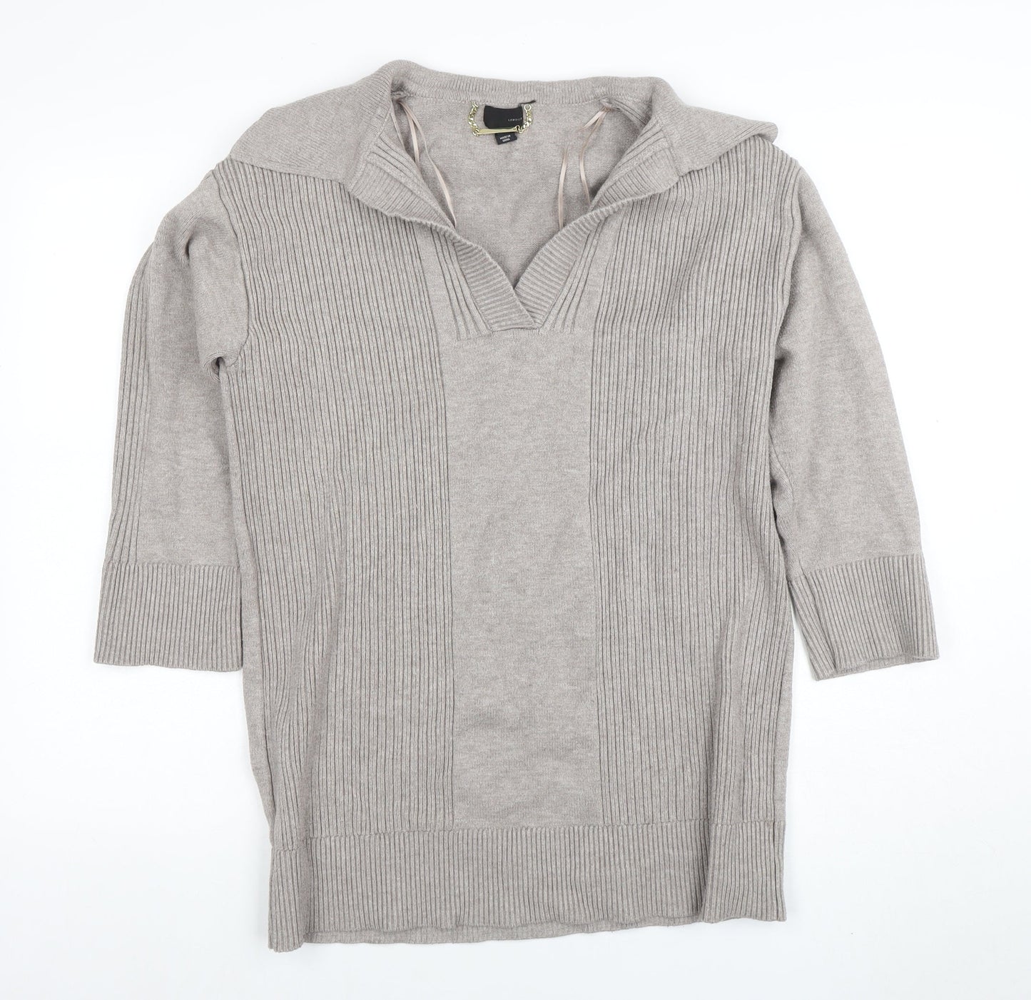 Womens UK Size M River Island Grey Tunic Blouse