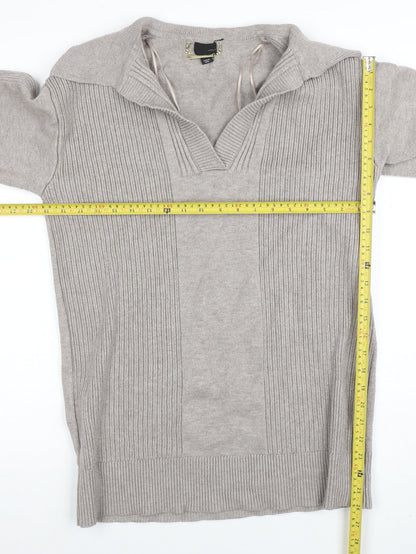 Womens UK Size M River Island Grey Tunic Blouse