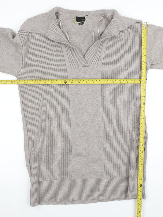 Womens UK Size M River Island Grey Tunic Blouse