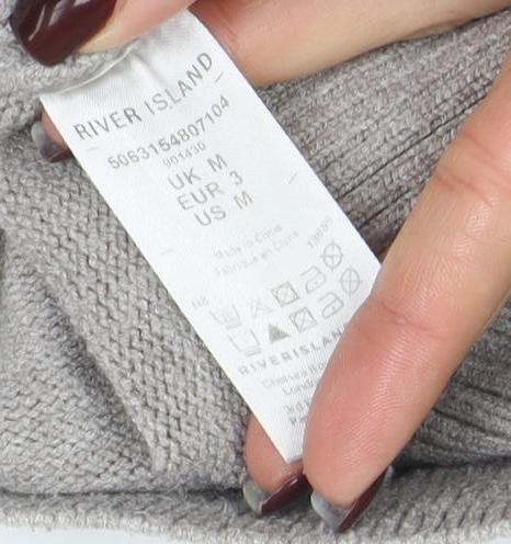 Womens UK Size M River Island Grey Tunic Blouse