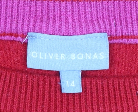 Womens UK Size 14 Oliver Bonas Red Pullover Jumper
