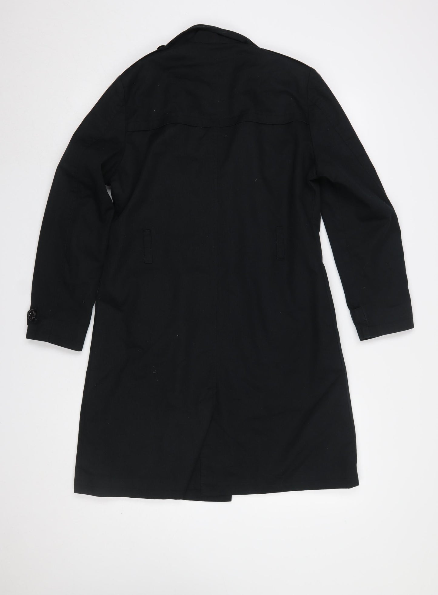 Womens UK Size M BIG Black Trench Coat