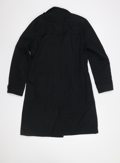Womens UK Size M BIG Black Trench Coat