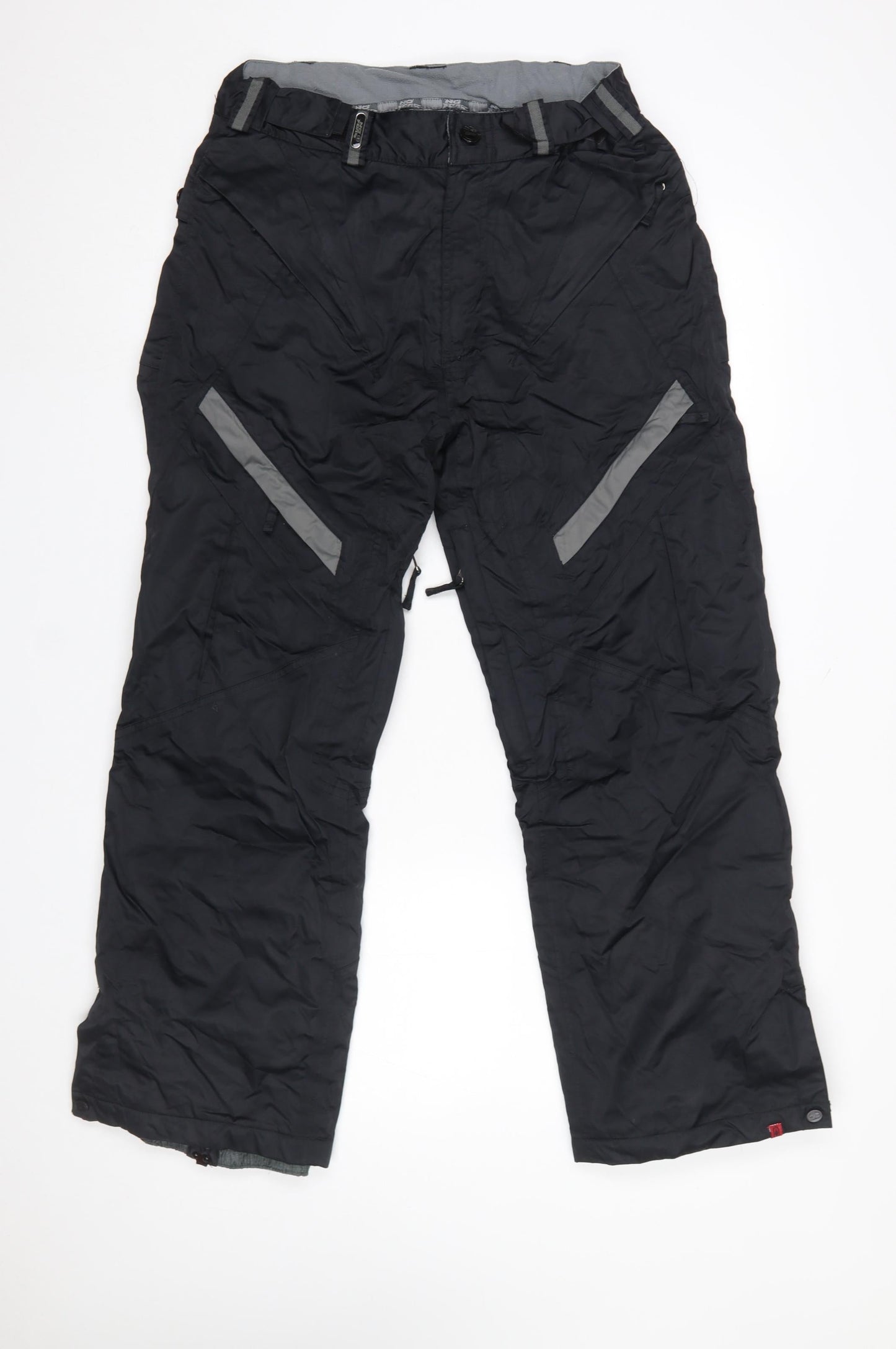 Mens UK Size S No Fear Regular Fit Snow Pants Black Trousers