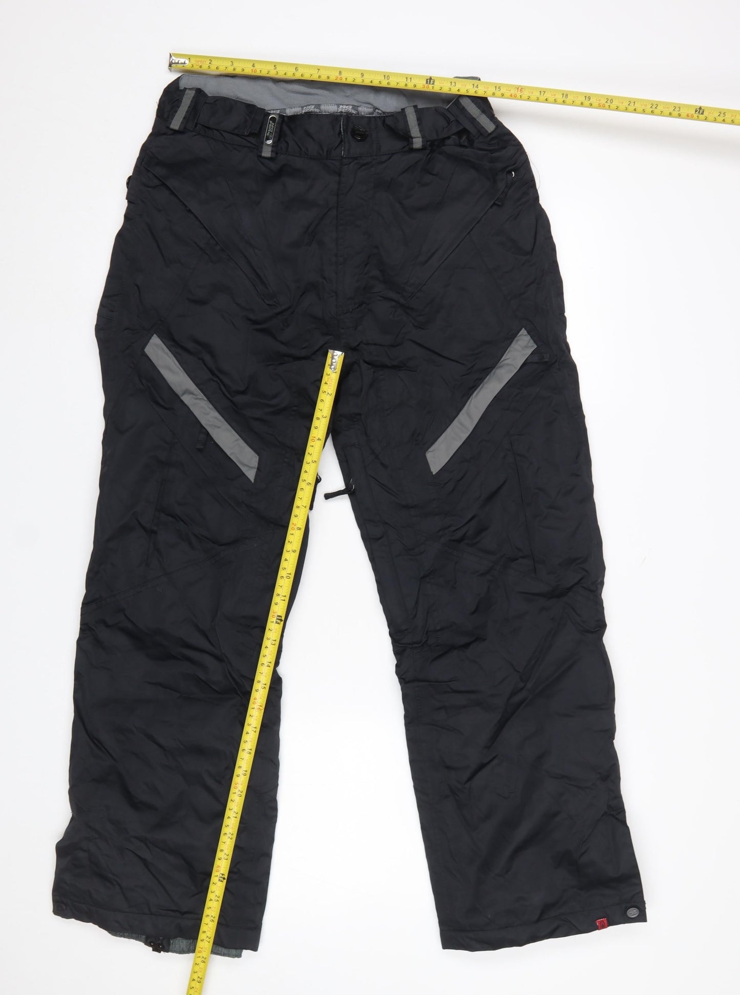 Mens UK Size S No Fear Regular Fit Snow Pants Black Trousers