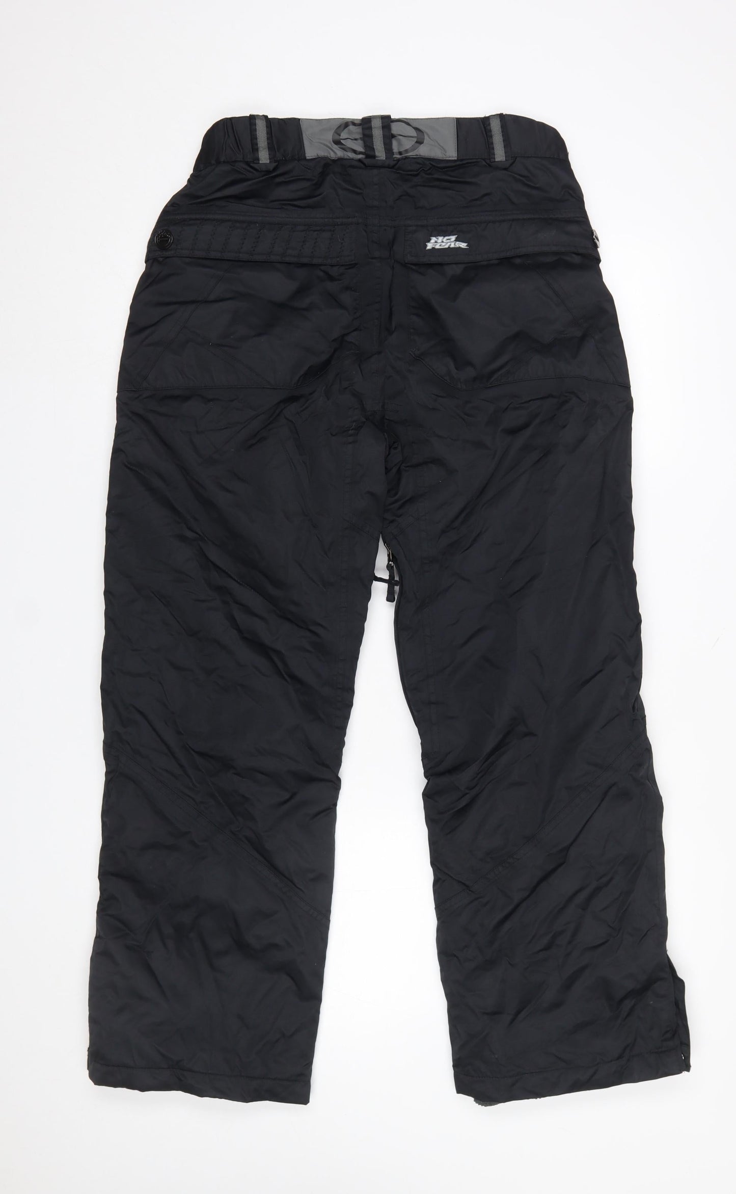 Mens UK Size S No Fear Regular Fit Snow Pants Black Trousers