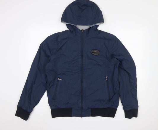 Mens UK Size L Springfield Blue Windbreaker Coat