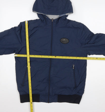 Mens UK Size L Springfield Blue Windbreaker Coat