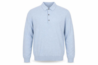 French Connection Men's Blue Collared Henley Jumper Size S