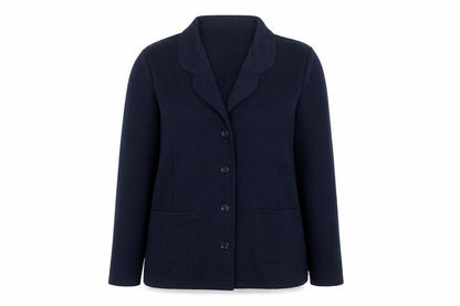 Damart Women's Navy Blue L Classic Single-Breasted Blazer Jacket