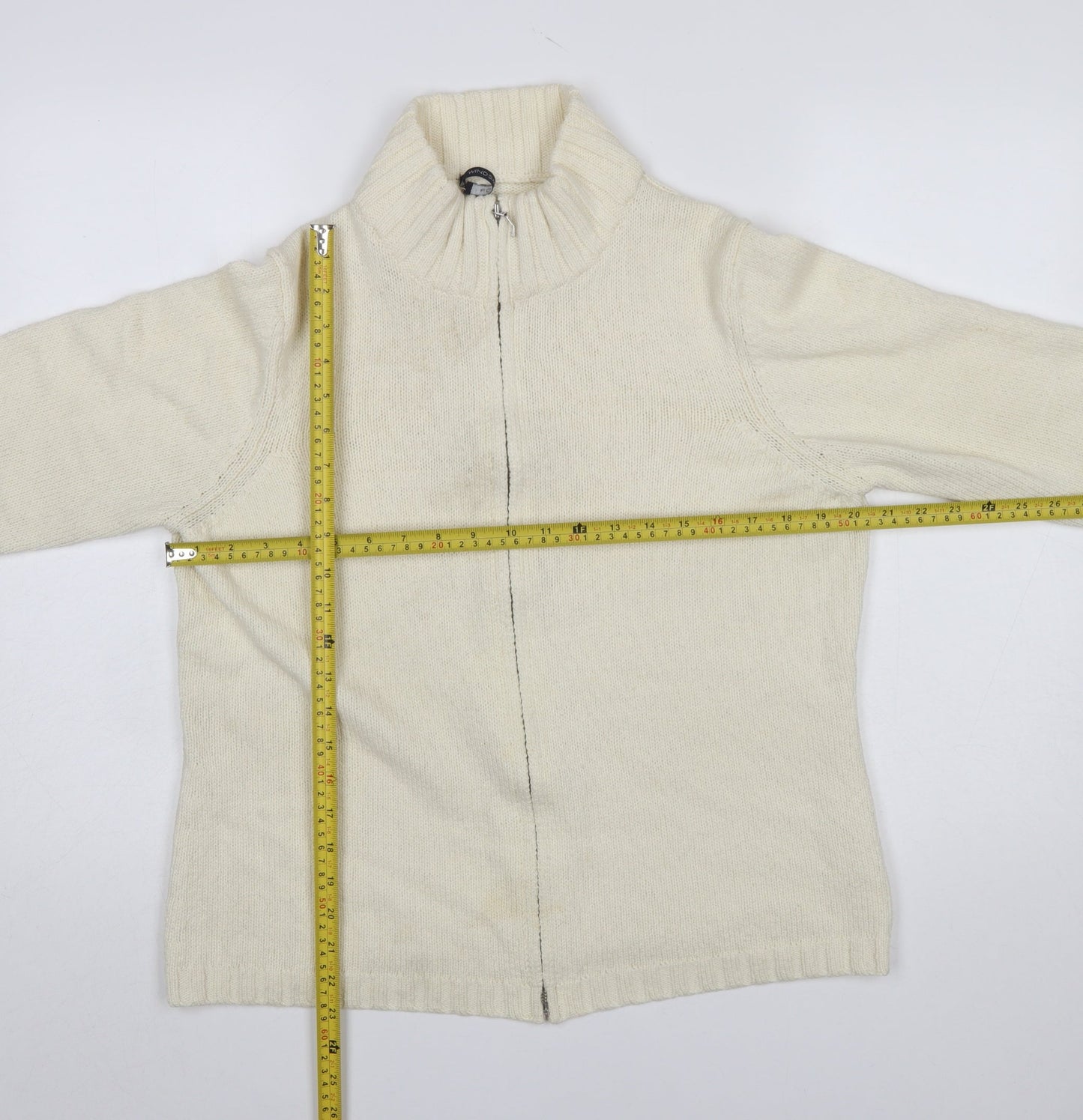Womens UK Size L Windsmoor Ivory Full Zip Jumper