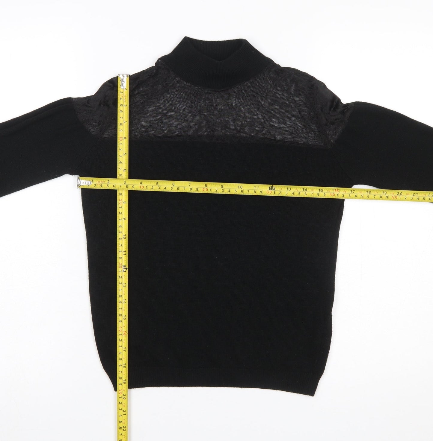 Miss Selfridge Women's Black Mock Neck Long Sleeve Knit Jumper Size 6