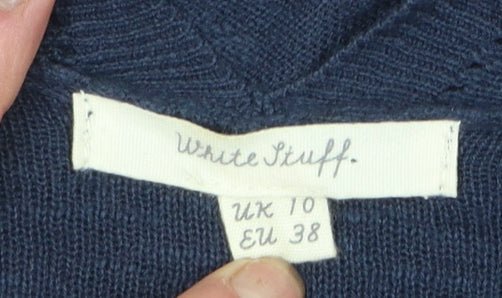 Womens UK Size 10 White Stuff Blue Cardigan Jumper